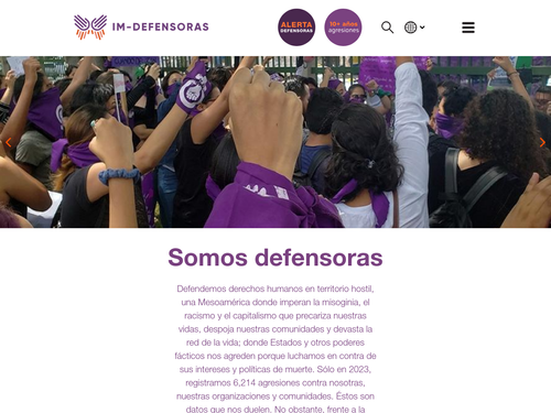 Four hands. Reads "IM-Defensoras"